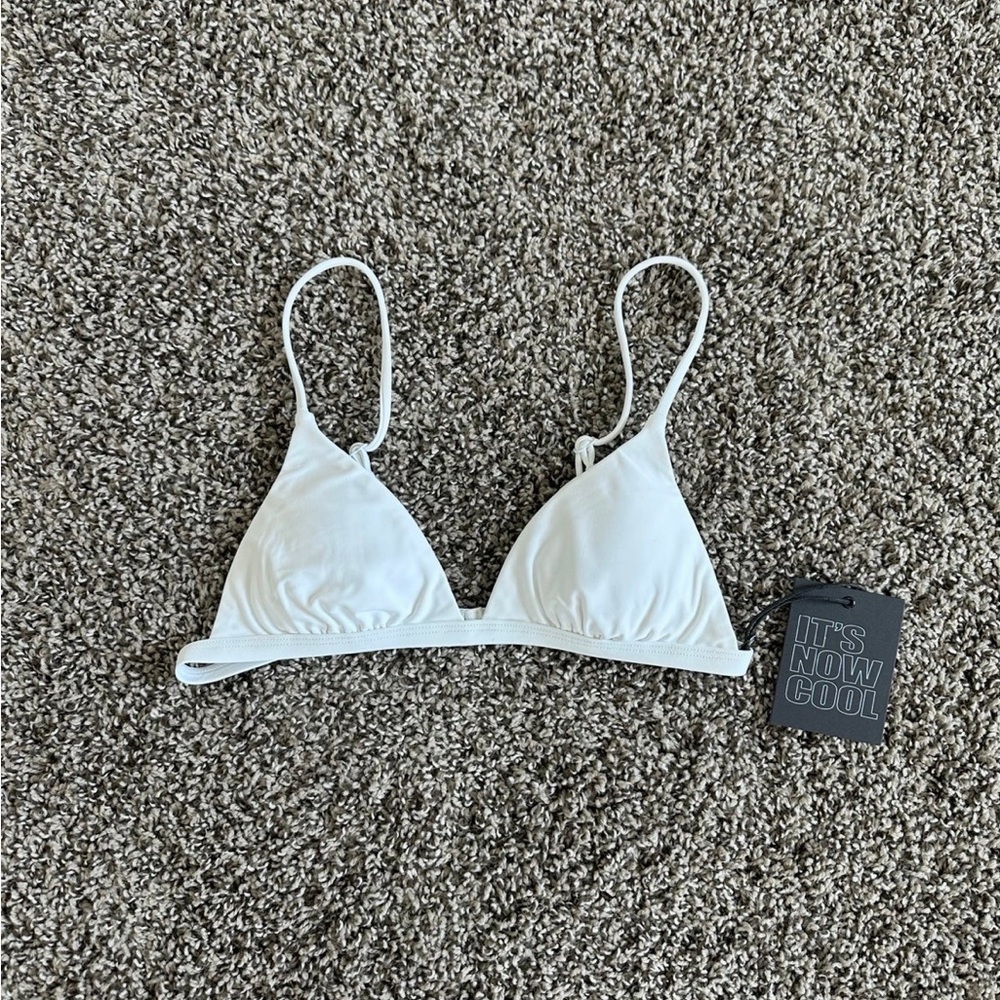 It’s Now Cool White Triangle Bikini Top, Sz Small - Picture 4 of 5